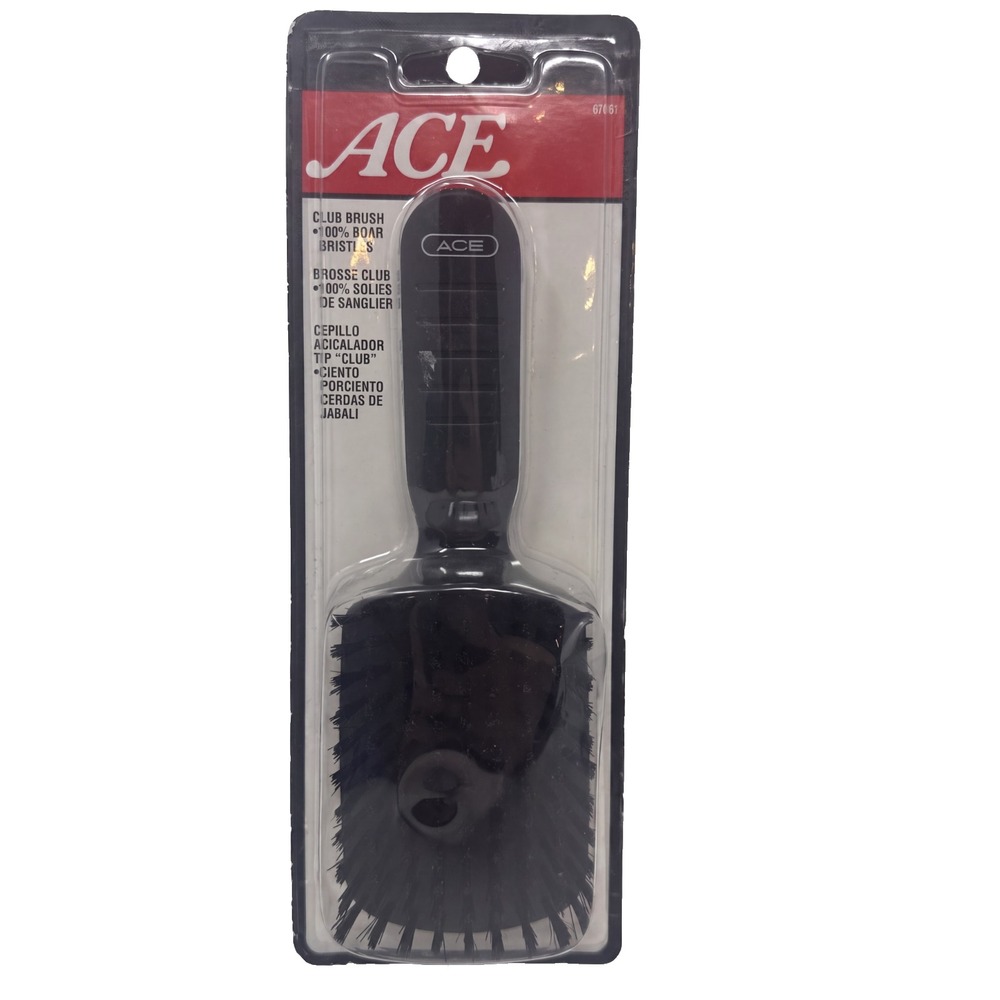 Vintage 2006 ACE  Club Goody  Brush Boar Bristles Black 67661 Hairbrush Open New